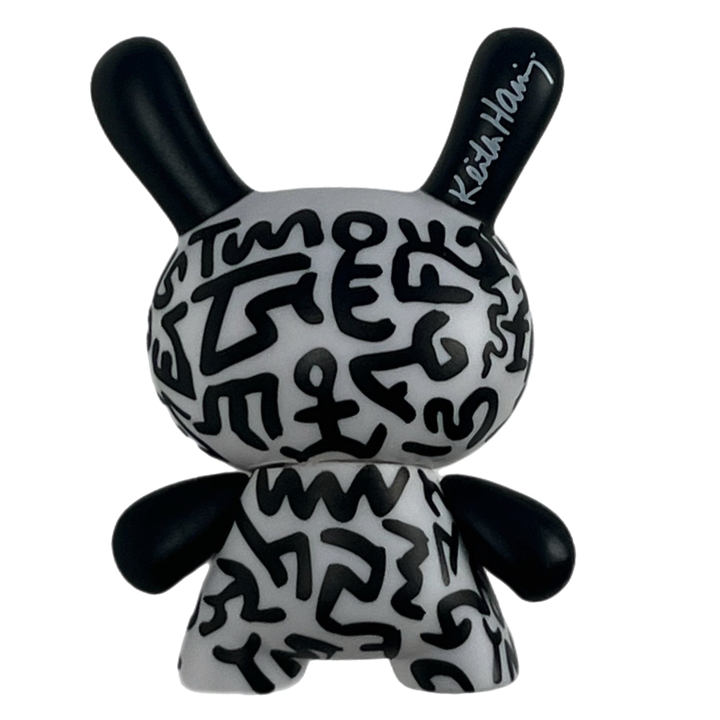 Kidrobot Keith Haring Mini Series 'Black White Words' Dunny Vinyl Figure