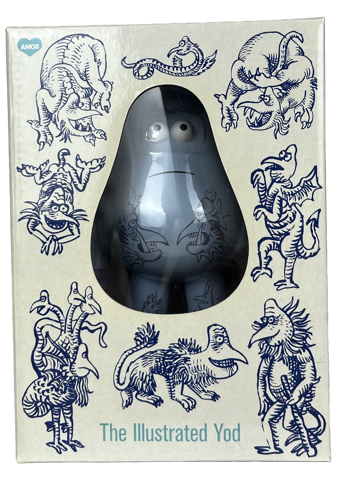 James Jarvis x Amos Toys 'The Illustrated Yod' Blue 8" Figure