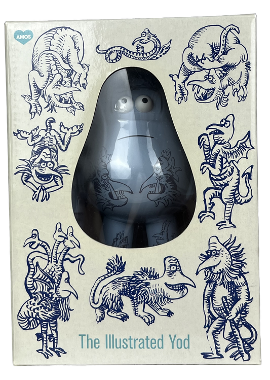 James Jarvis x Amos Toys 'The Illustrated Yod' Blue 8" Figure