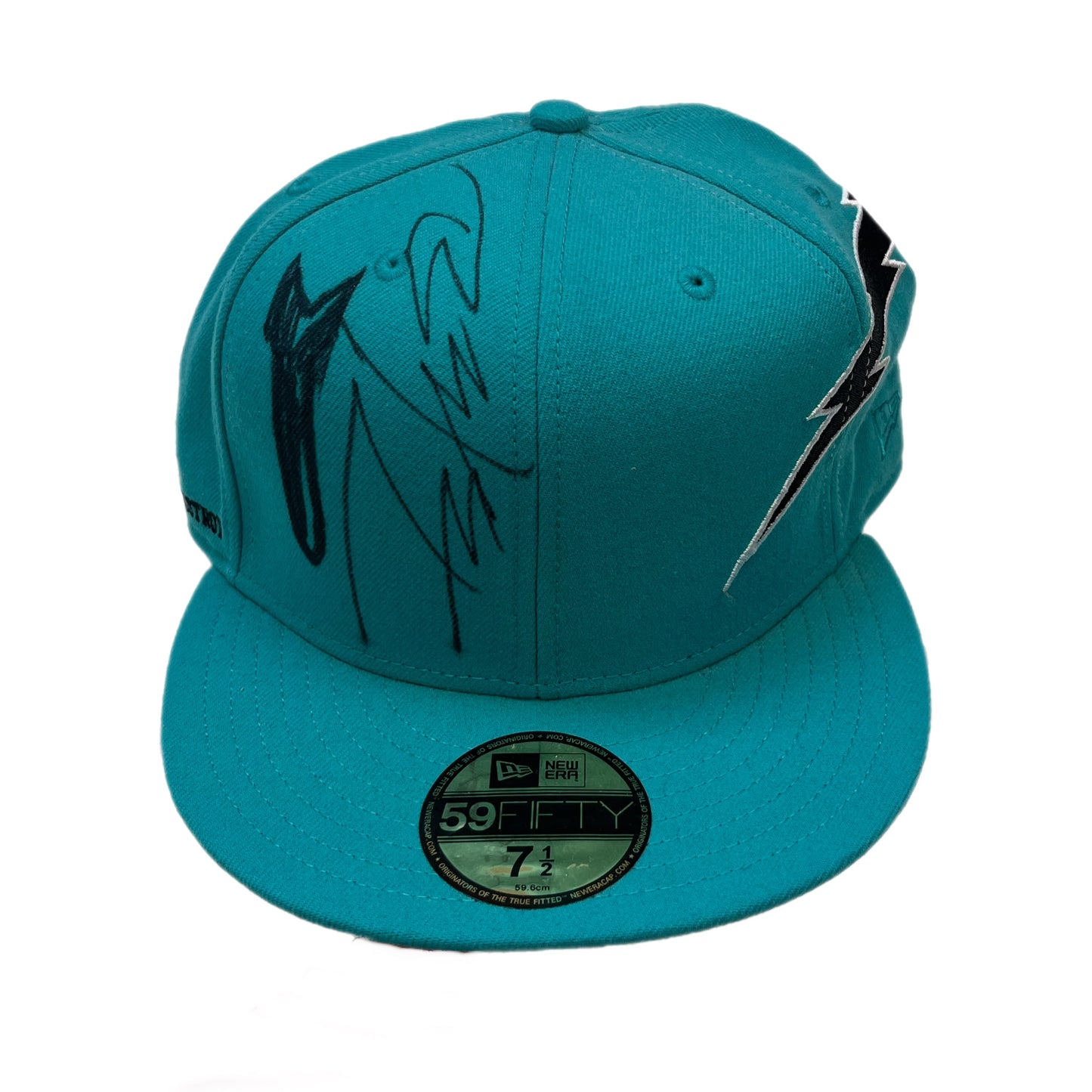 Futura Signed Supreme Search and Destroy Teal Hat - Size 7 1/2