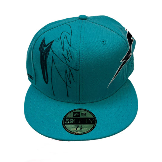 Futura Signed Supreme Search and Destroy Teal Hat - Size 7 1/2