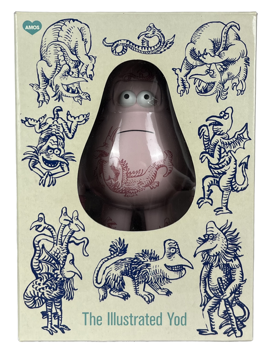 James Jarvis x Amos Toys 'The Illustrated Yod' Pink 8" Figure