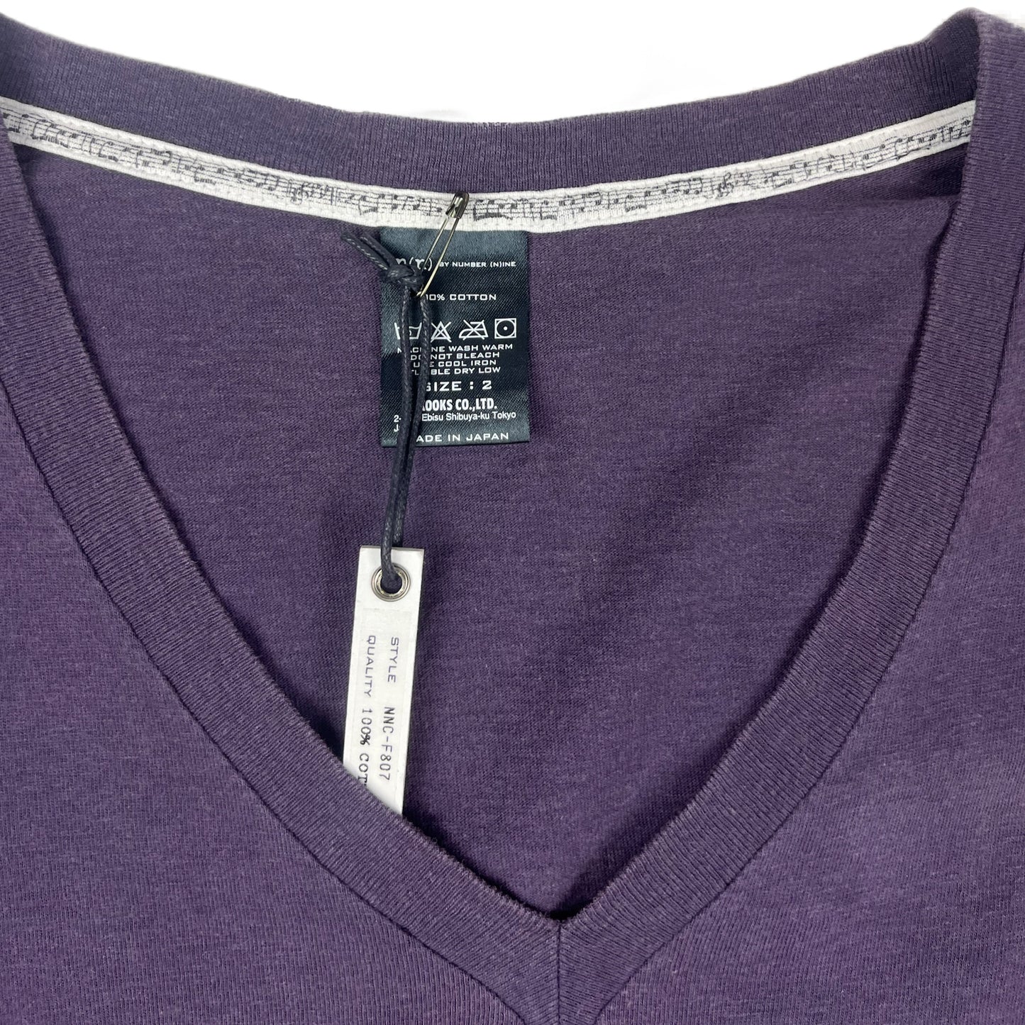 Number (N)ine My Own Private Portland Purple V-Neck Tee - Size 2