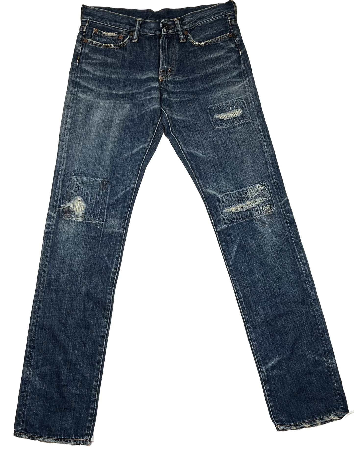 Kapital Indigo Sashiko Stitch Skinny Jeans - Size Small