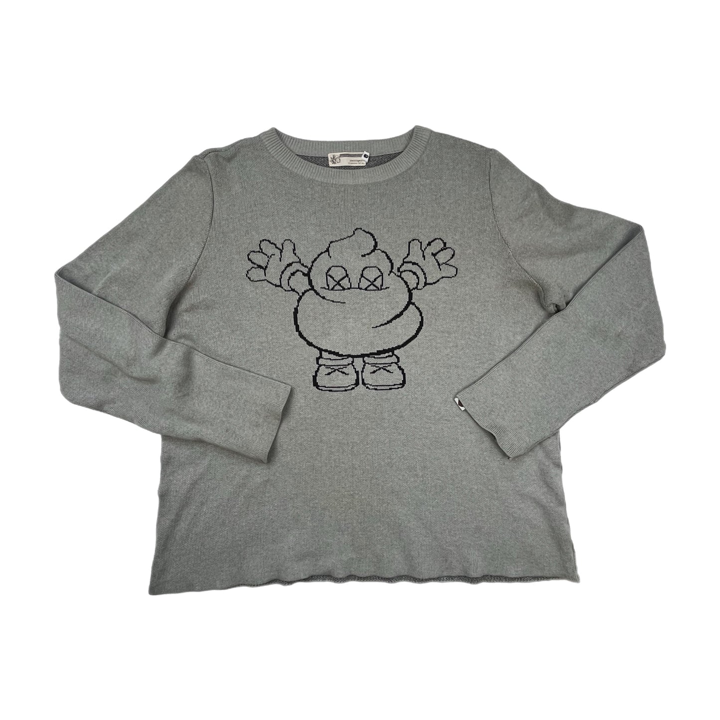 Bape x Kaws 'Warm Regards' Knit Grey Sweater - Size Medium