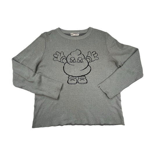 Bape x Kaws 'Warm Regards' Knit Grey Sweater - Size Medium