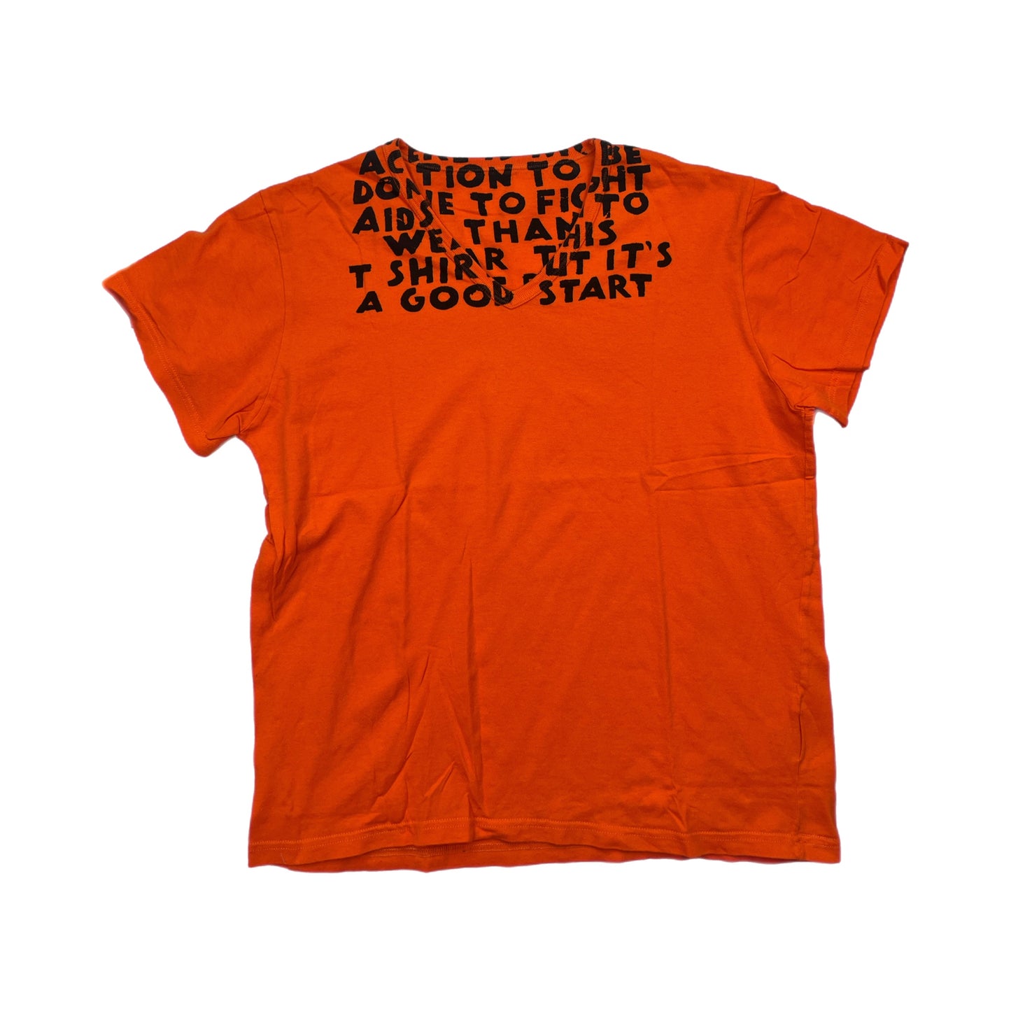 Maison Martin Margiela AIDS Tee Orange/Black - Size Medium