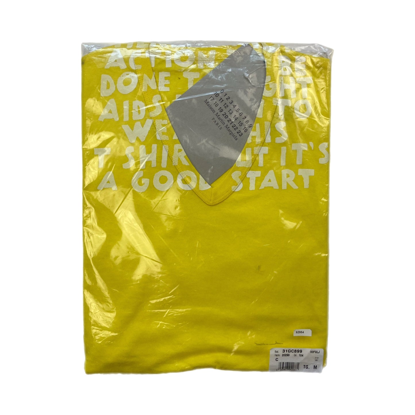 Maison Martin Margiela AIDS Tee Yellow/White - Size Medium