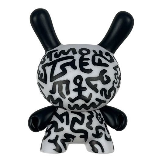 Kidrobot Keith Haring Mini Series 'Black White Words' Dunny Vinyl Figure