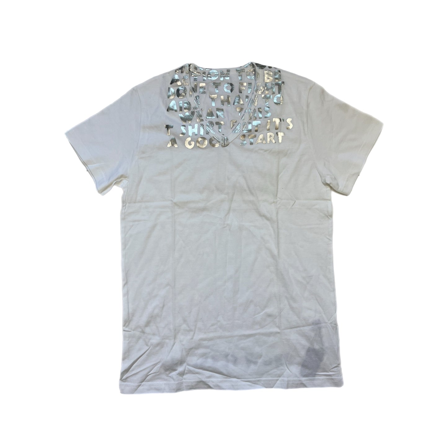 Maison Martin Margiela AIDS Tee White/Silver - Size Medium