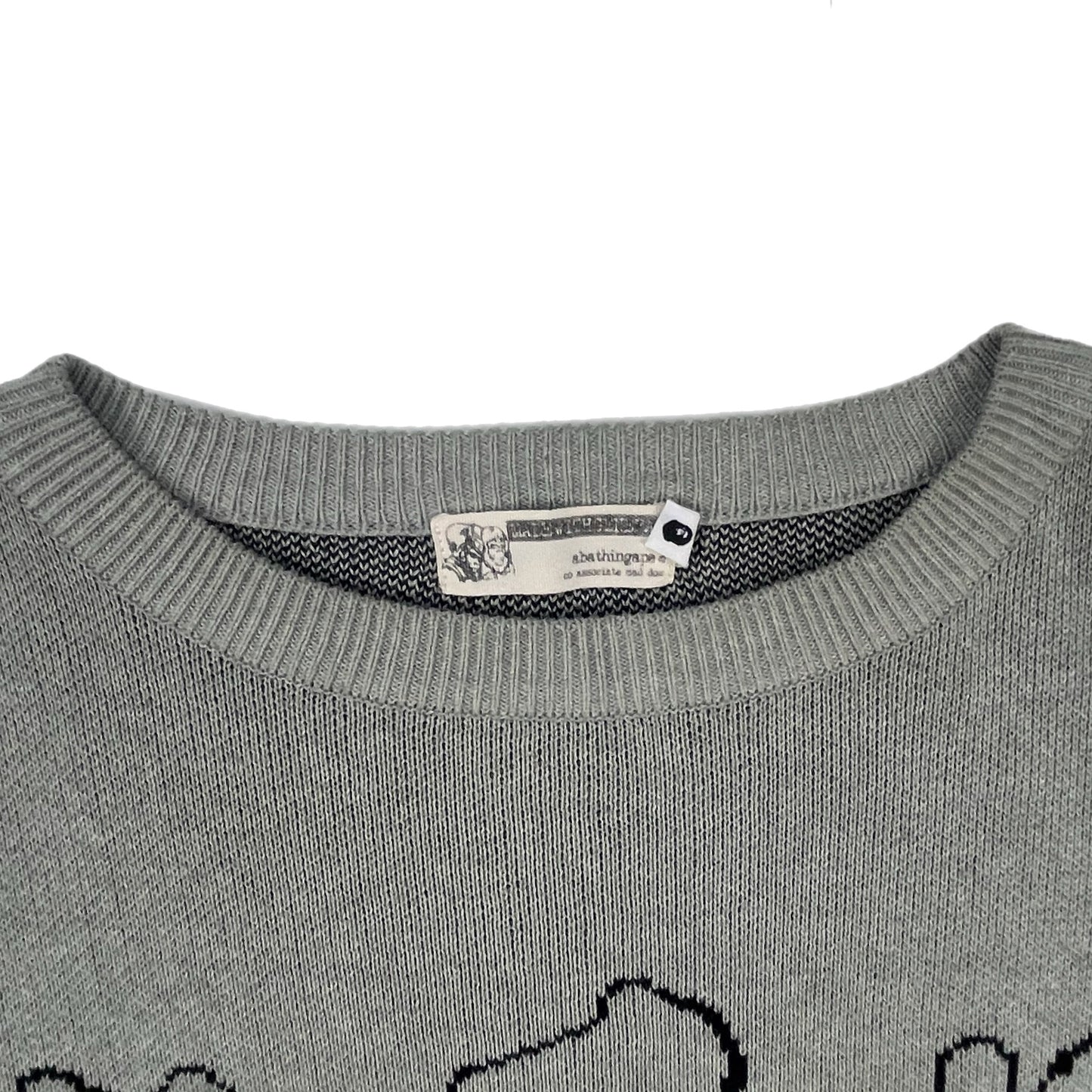 Bape x Kaws 'Warm Regards' Knit Grey Sweater - Size Medium