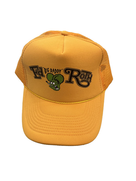 Rat Fink ‘Big Daddy Roth’ Yellow Trucker Hat