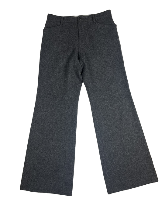 PPFM Grey Flared Wool Trousers - Size Large