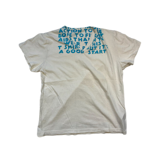 Maison Martin Margiela AIDS Tee White/Blue - Size Medium